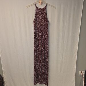 Serra Purple and Pink Leopard Maxi Dress